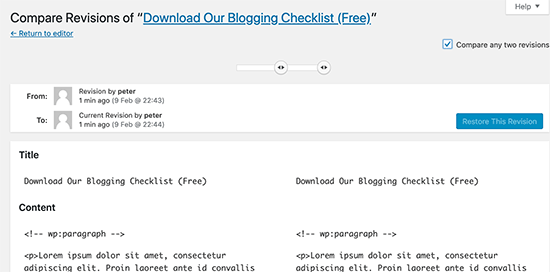 Giới hạn sửa đổi bài đăng trong WordPress Giới hạn sửa đổi bài đăng trong WordPress